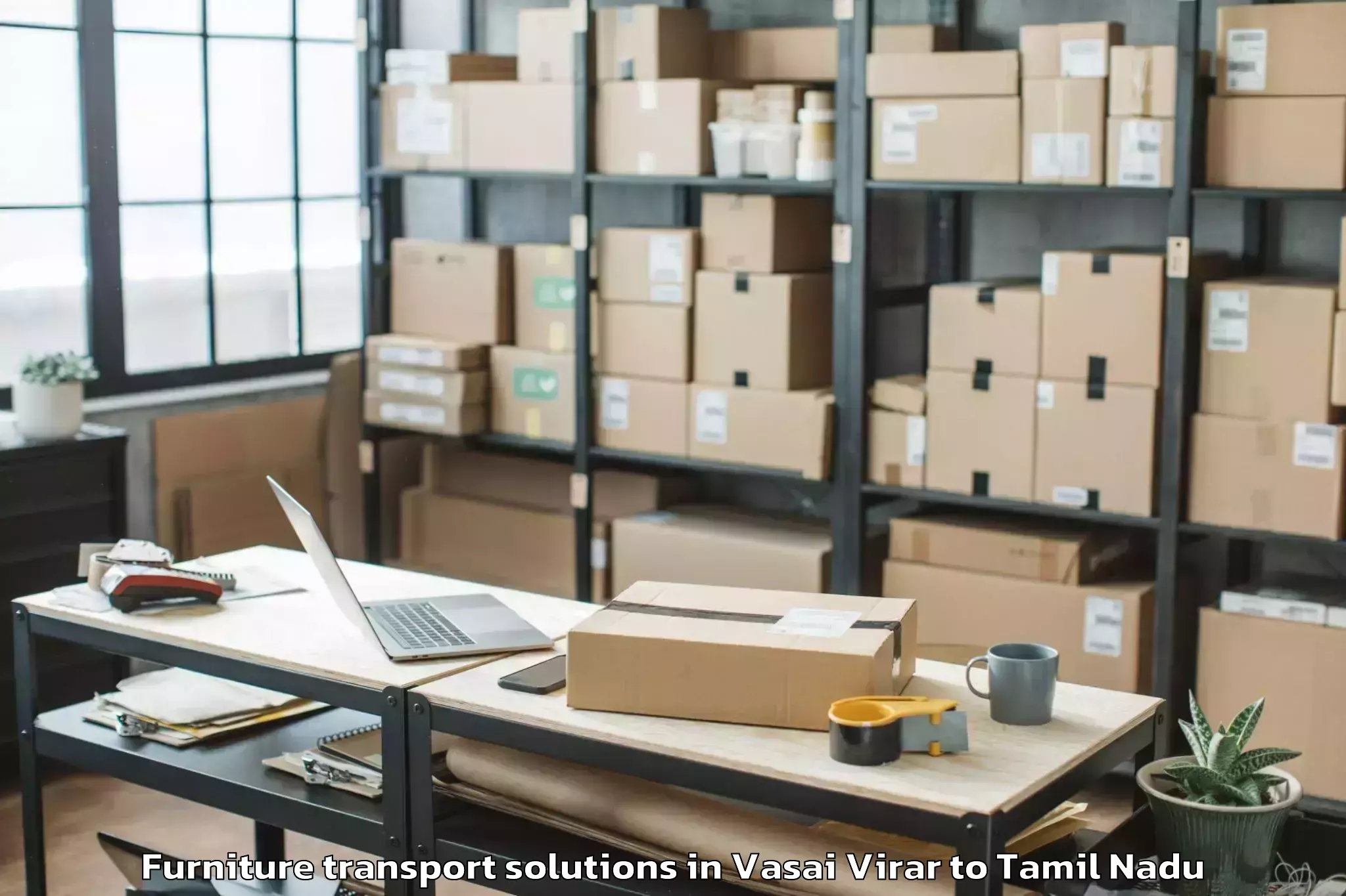 Book Vasai Virar to Vandalur Furniture Transport Solutions